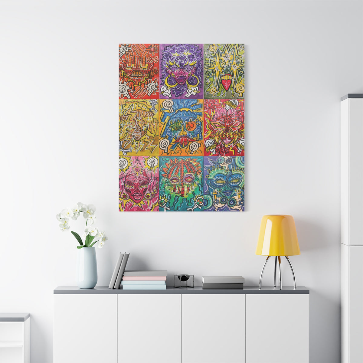 FACE TO FACE NEW B.O.R.N, vertical Matte Canvas, Stretched.