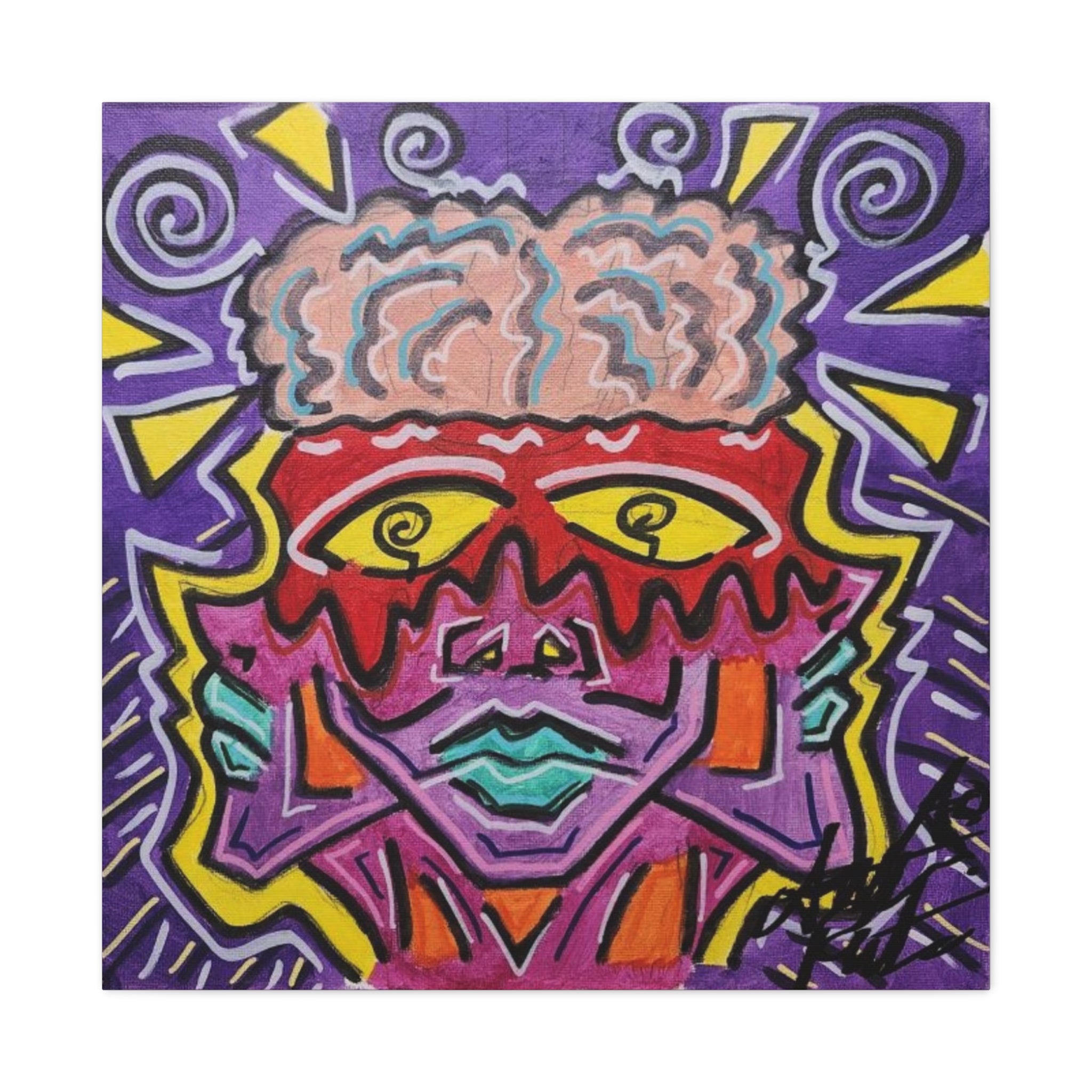 THE BRAIN NEW B.O.R.N square Matte Canvas, Stretched.
