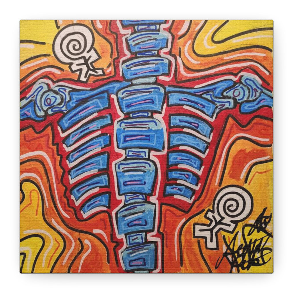 BACKBONE NEW B.O.R.N square Matte Canvas, Stretched.