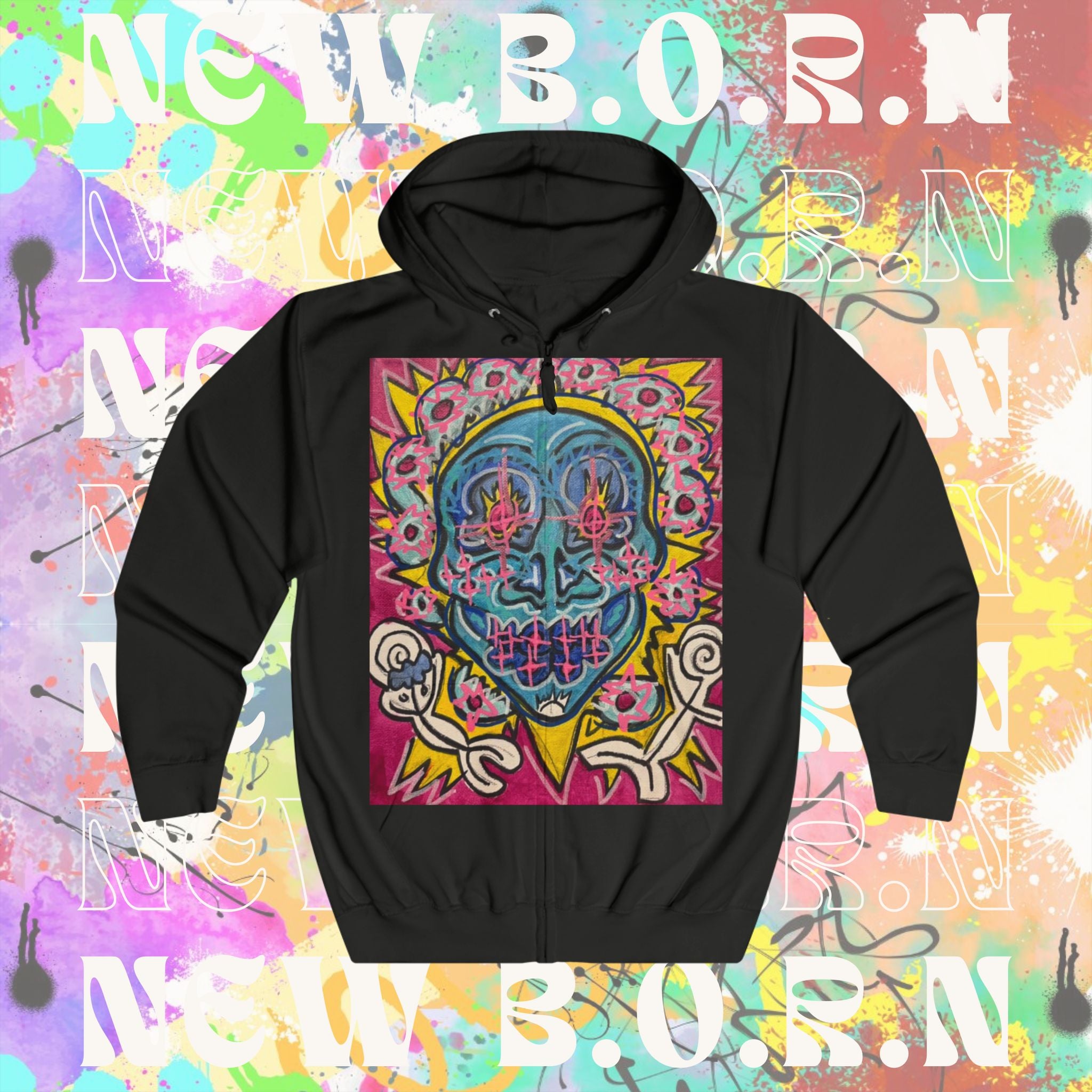 DEADHEAD NEW B.O.R.N THE MAKER Unisex Full Zip Hoodie